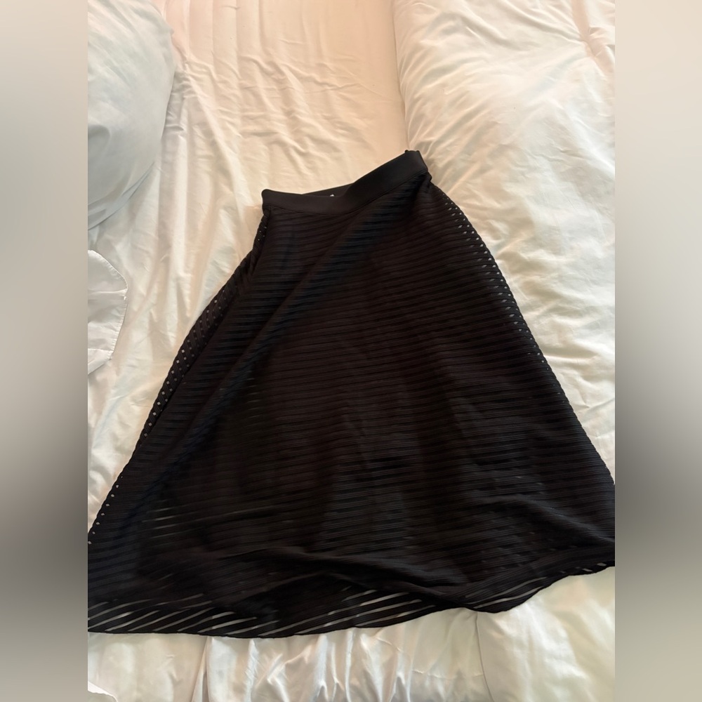 & Other Stories Black Textured A-Line Skirt